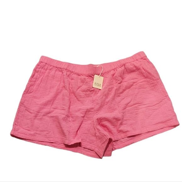 a.n.a Womens Pull On Shorts Size 3x Pink Pockets 100 cotton 4 in inseam - Picture 2 of 5